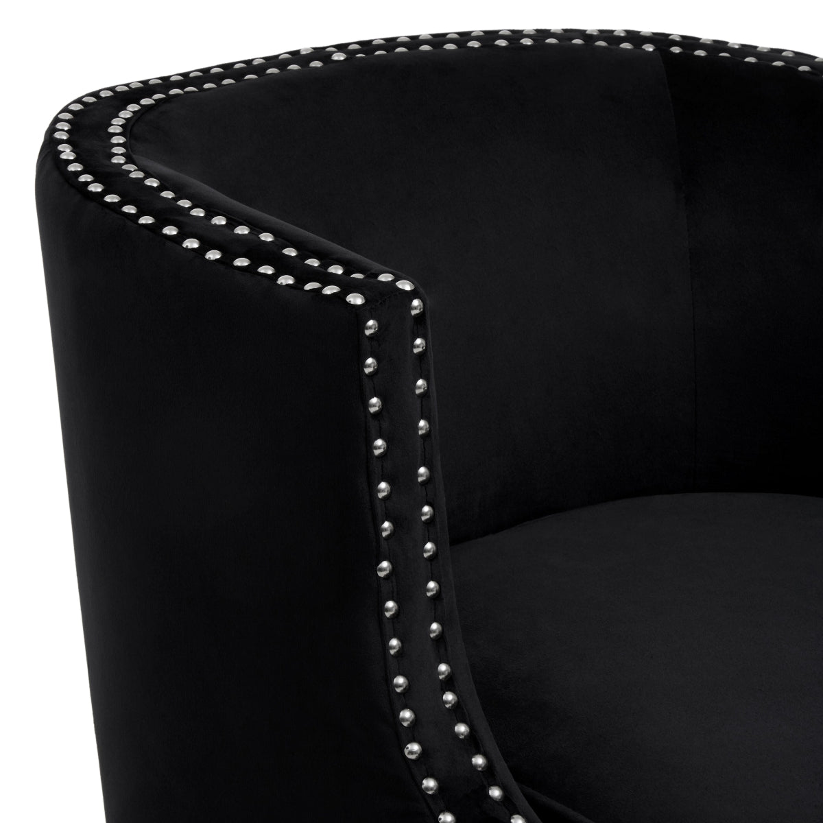 Beaumonde Home Larissa Black Velvet Studded Chair 5