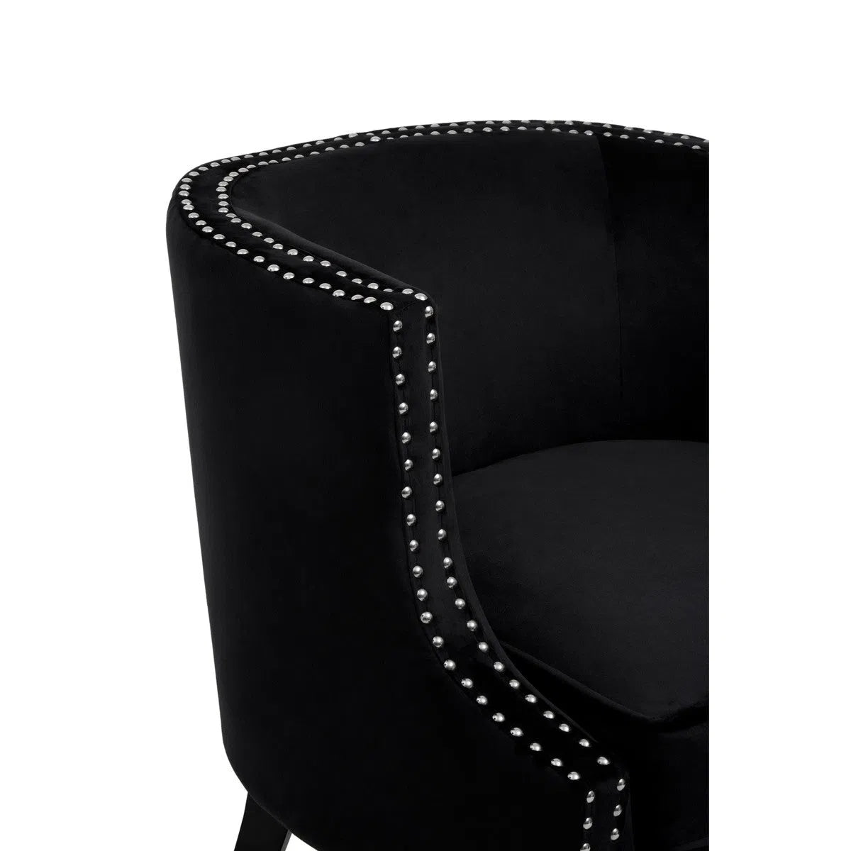 Beaumonde Home Clarissa Black Velvet Stud Chair-Beaumonde