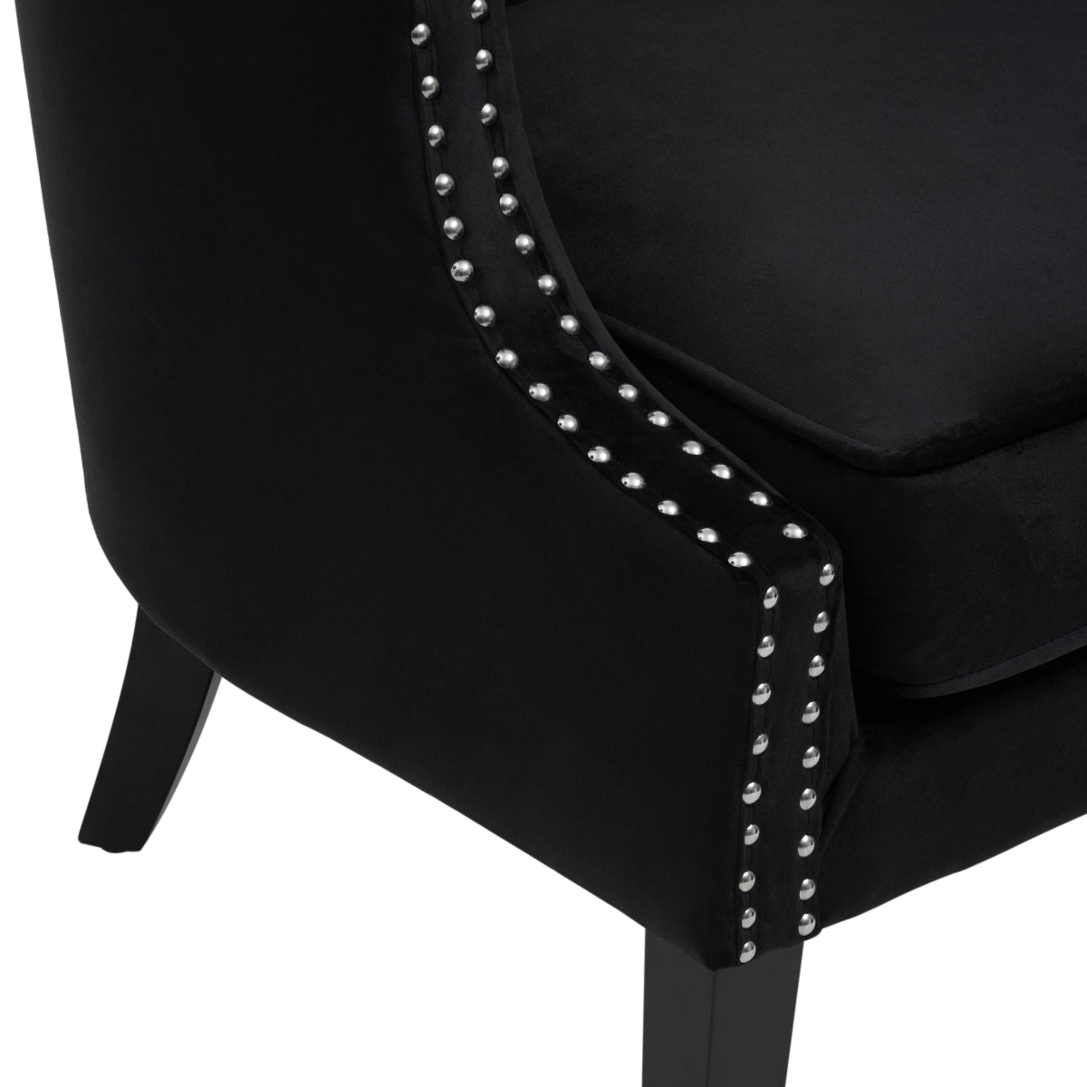 Beaumonde Home Larissa Black Velvet Studded Chair 4