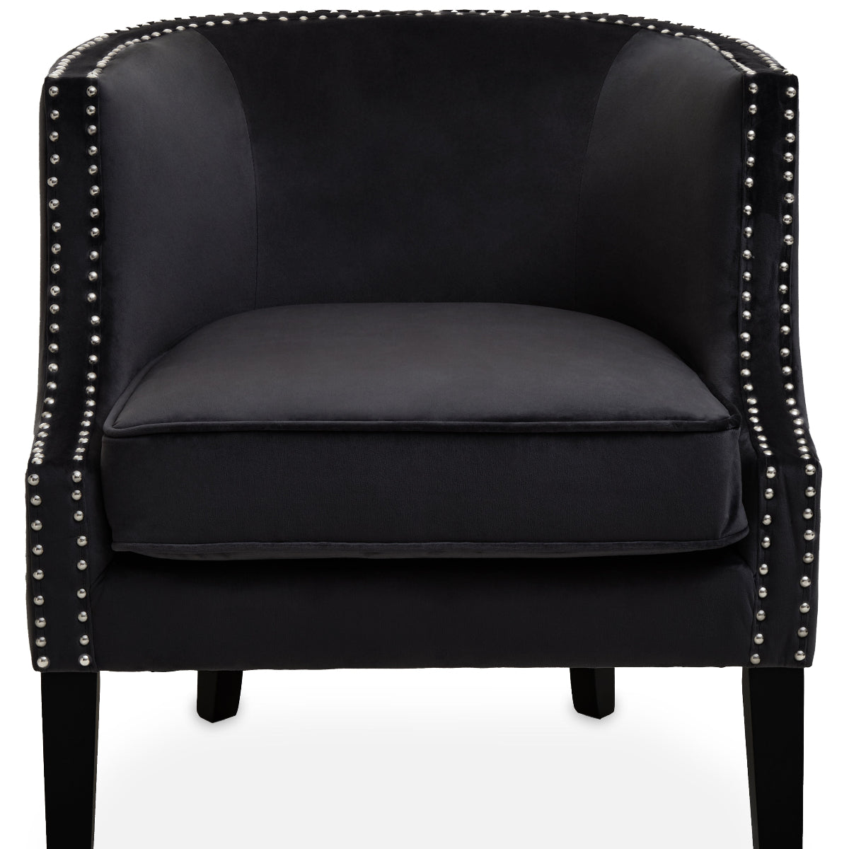 Beaumonde Home Larissa Black Velvet Studded Chair 1