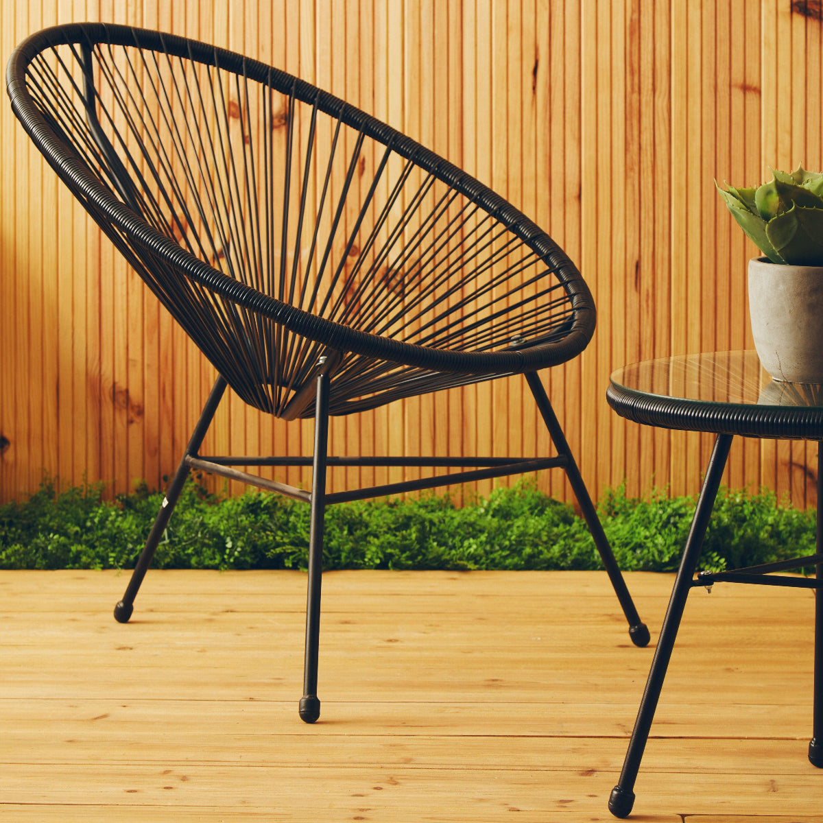 Beaumonde Home Miami Black Rattan 3 Piece Patio Set 8