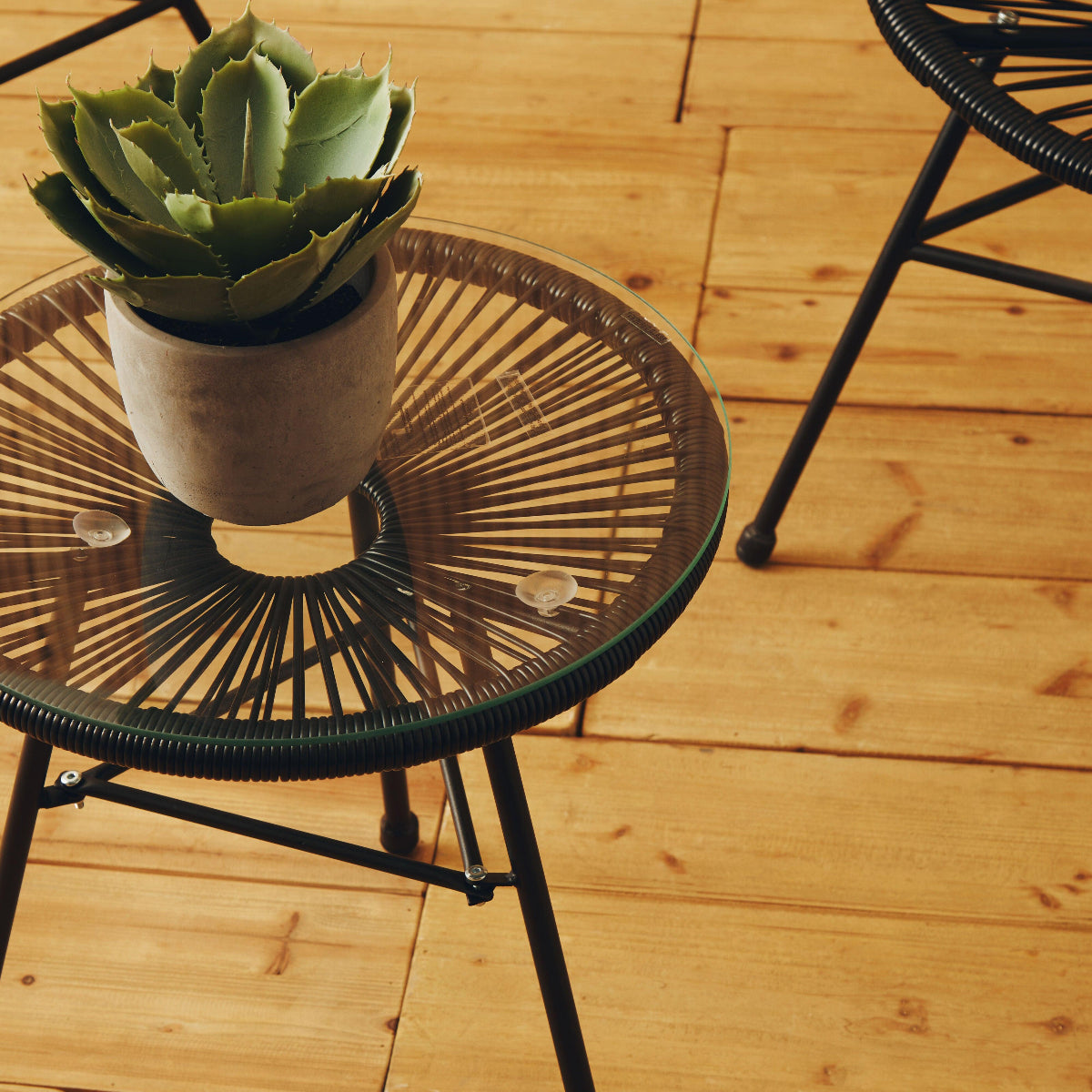 Beaumonde Home Miami Black Rattan 3 Piece Patio Set 6