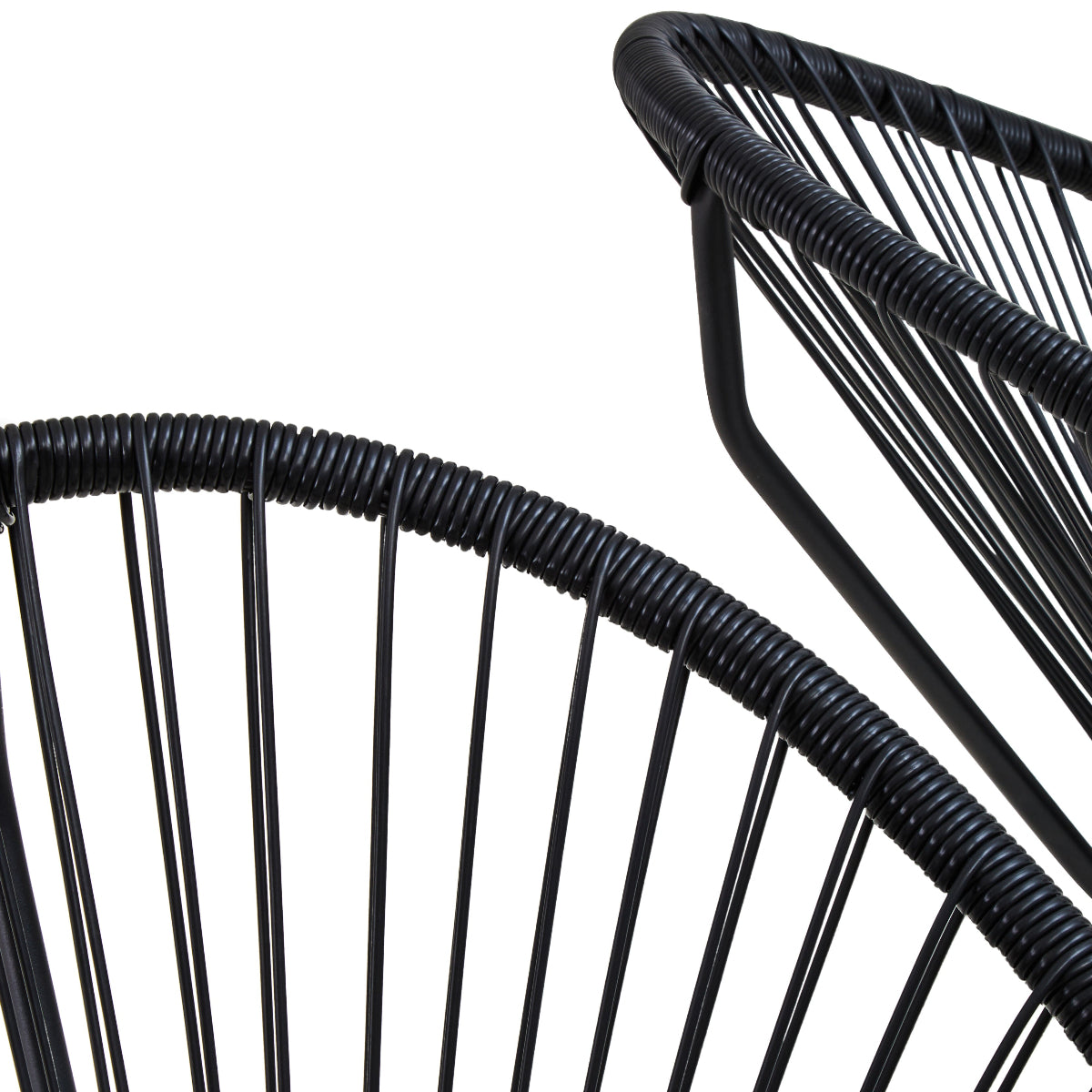 Beaumonde Home Miami Black Rattan 3 Piece Patio Set 5