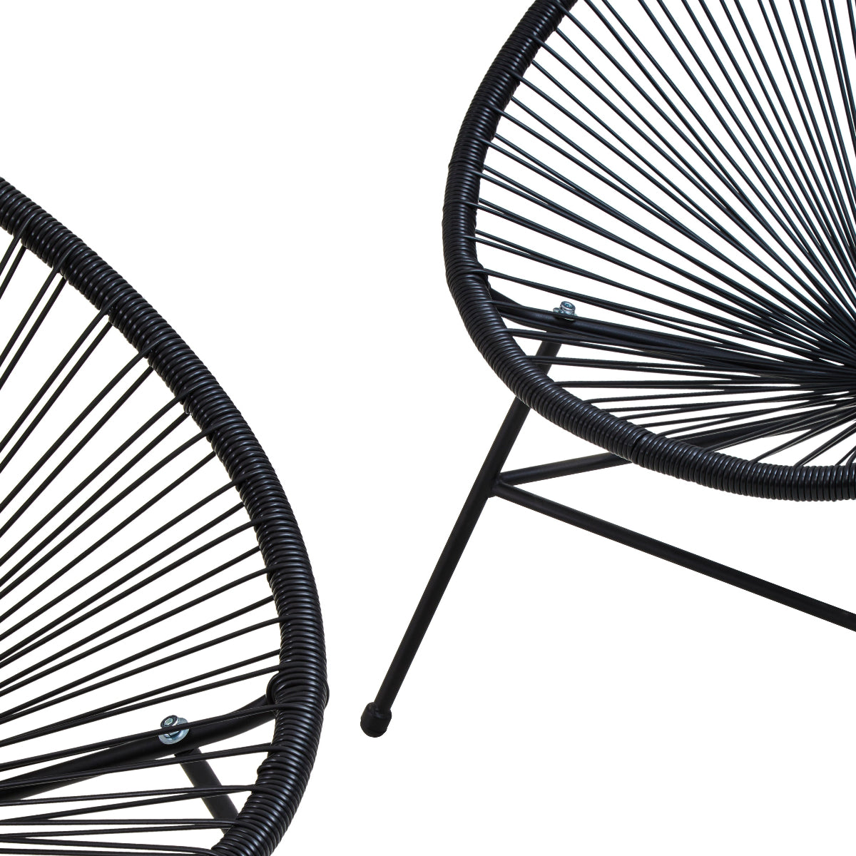 Beaumonde Home Miami Black Rattan 3 Piece Patio Set 4