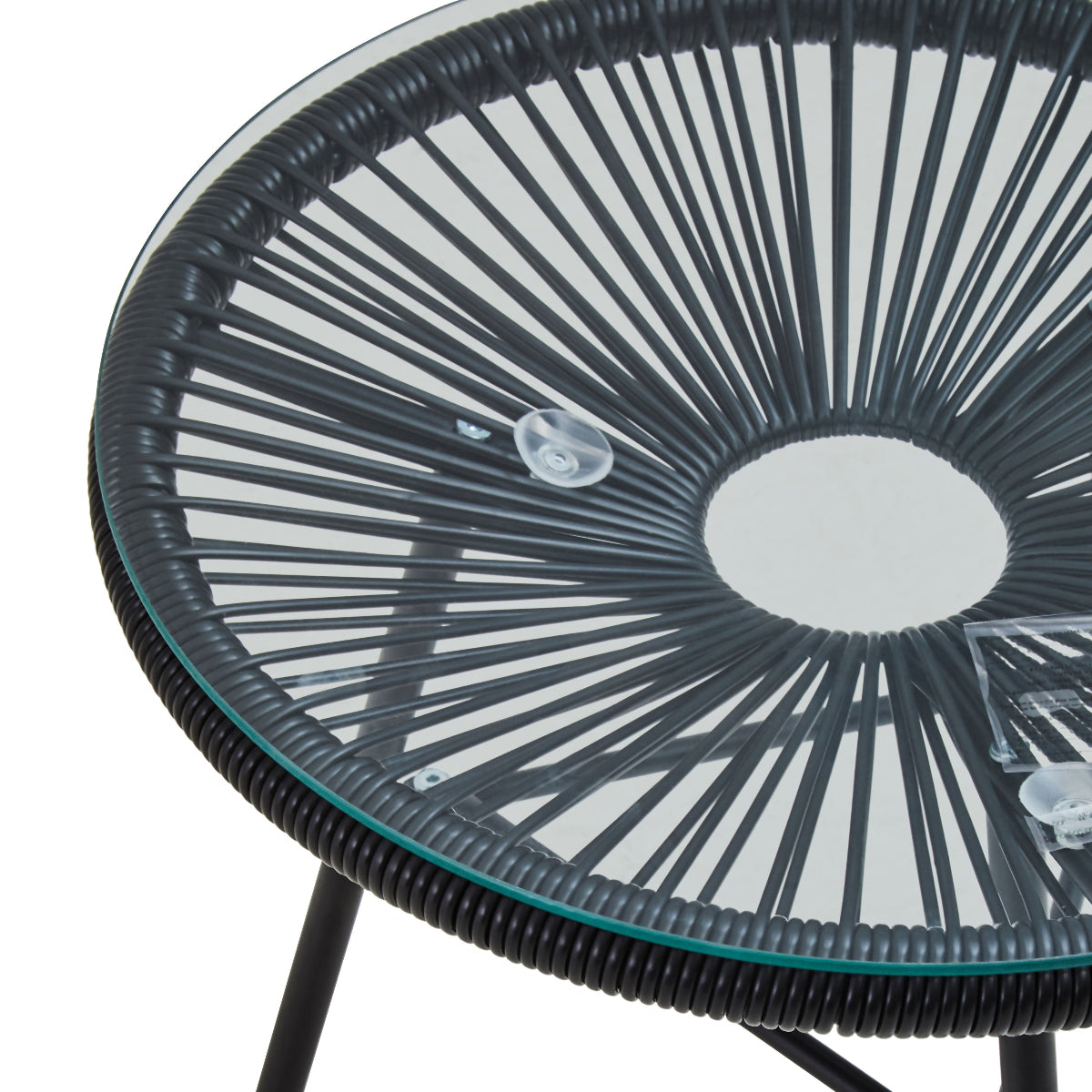 Beaumonde Home Miami Black Rattan 3 Piece Patio Set 3