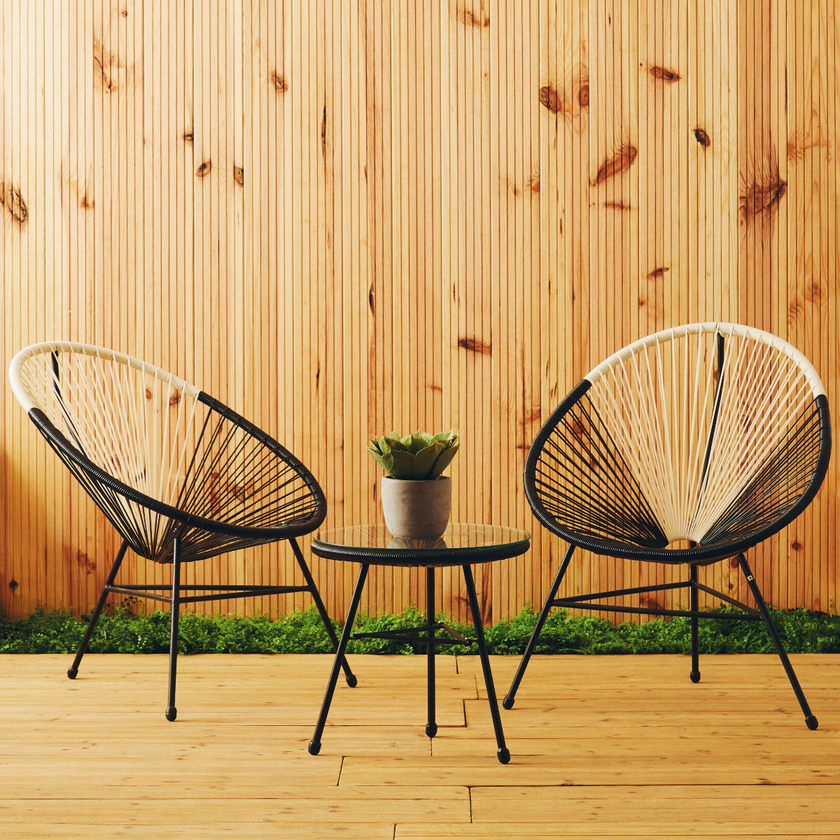 Beaumonde Home Miami Dual Tone Rattan 3 Piece Patio Set 9