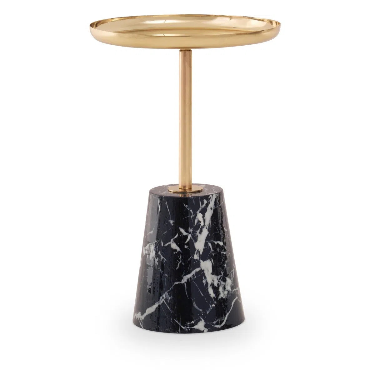 Beaumonde's Avula Gold Side Table Black Marble Effect Base