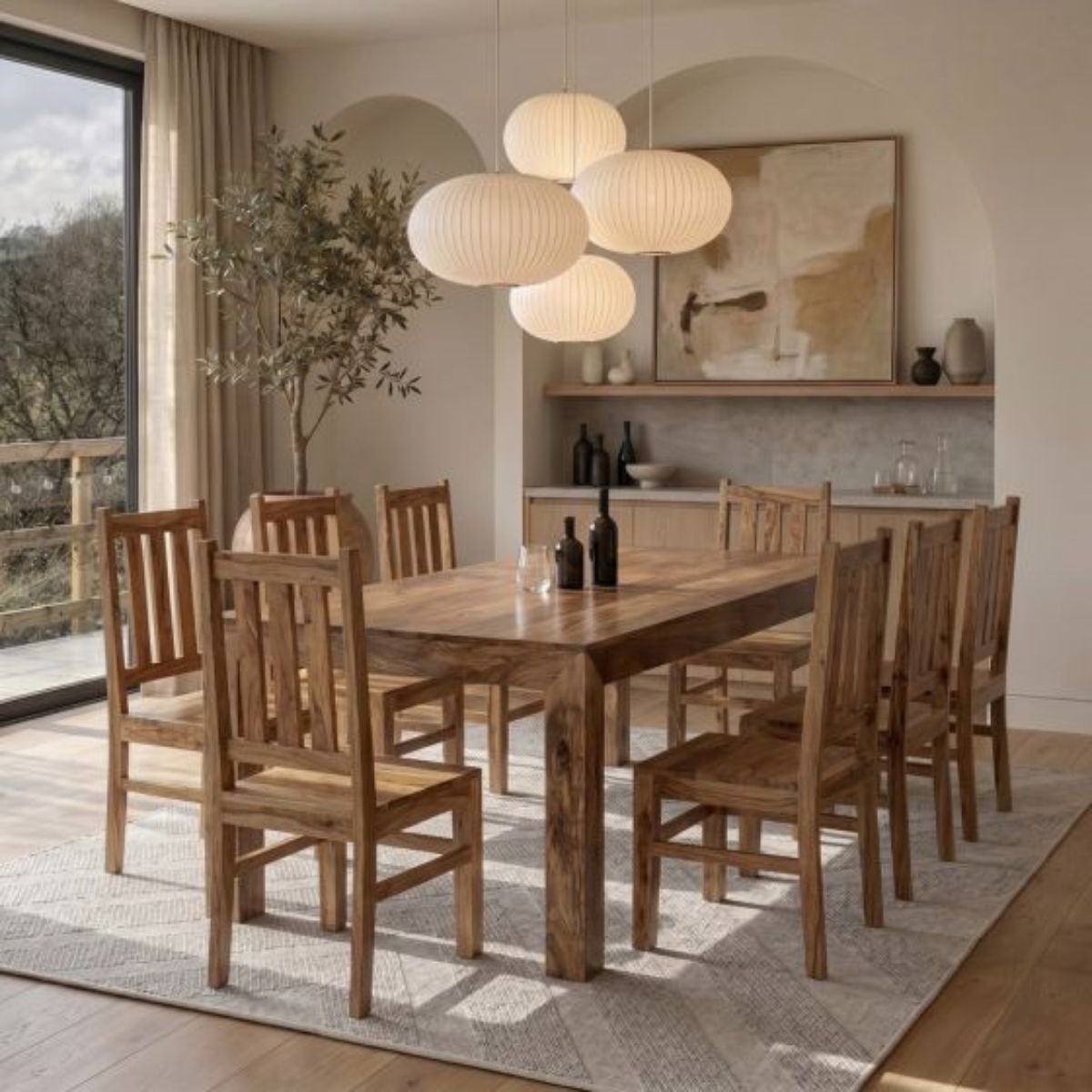 Trade Furniture 220cm Dining Table & 8 Dakota Chairs