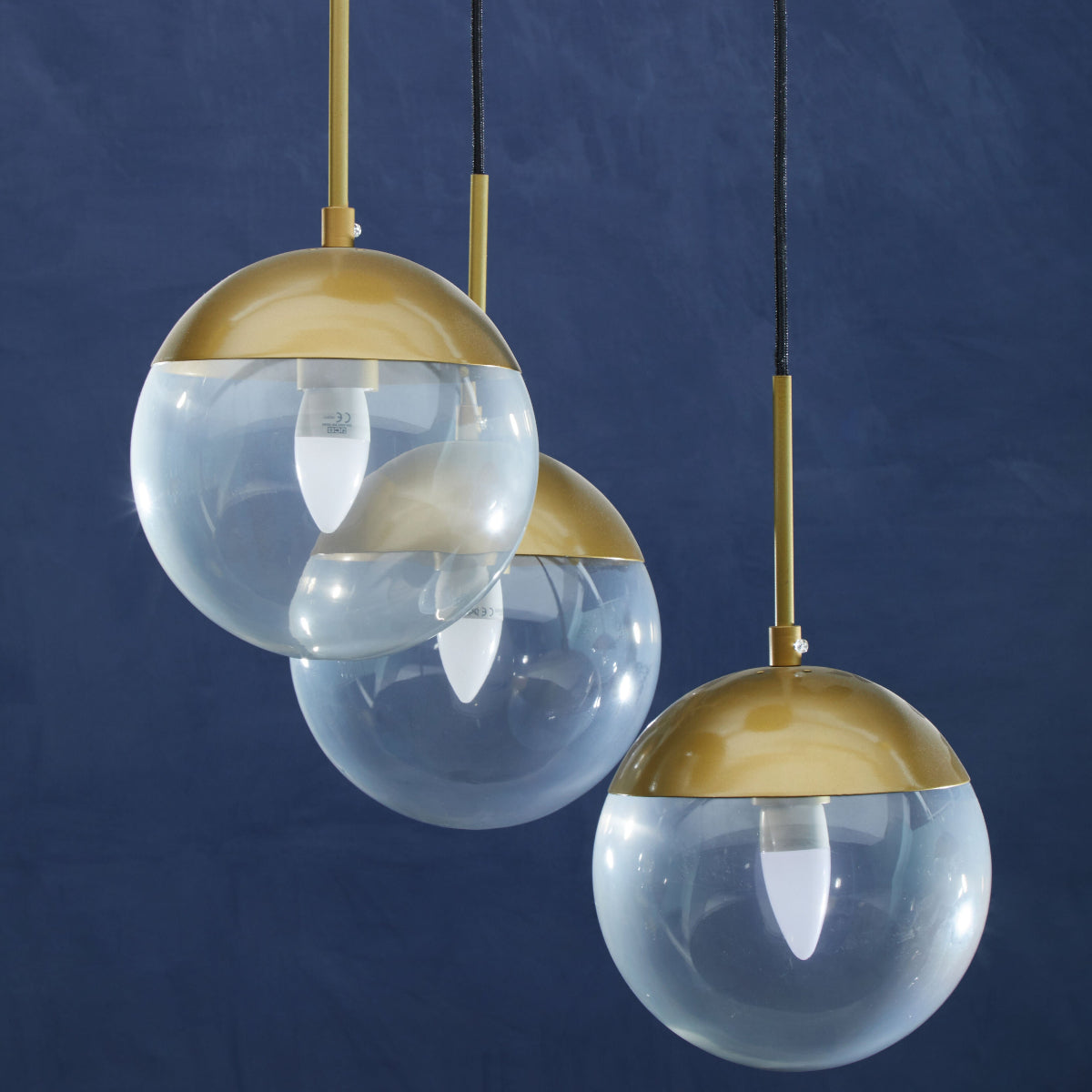 Beaumonde Home Revive Gold Finish 3 Bulb Pendant Light 5