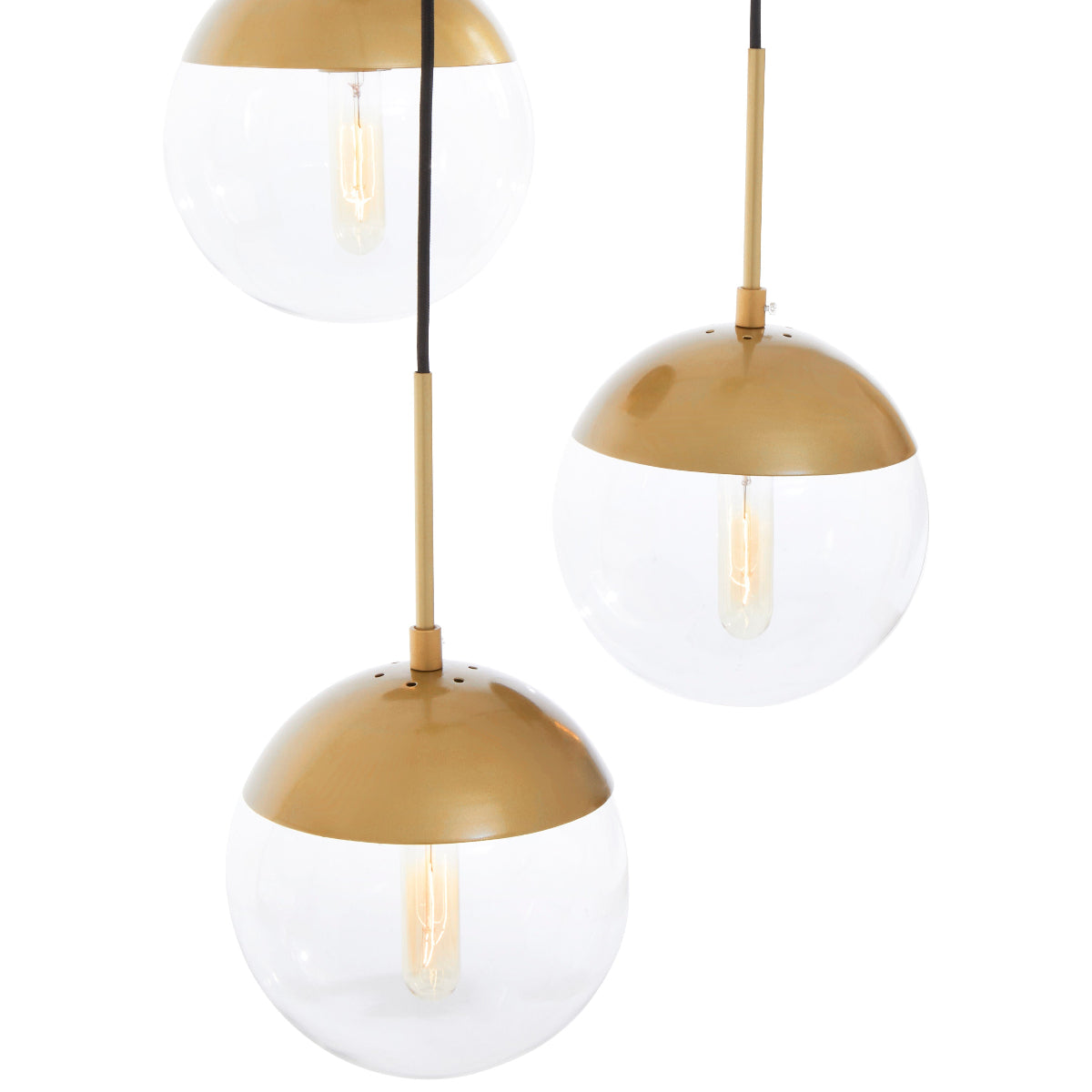 Beaumonde Home Revive Gold Finish 3 Bulb Pendant Light 3