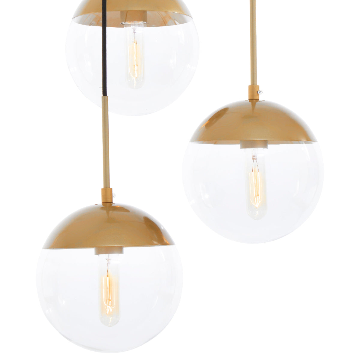 Beaumonde Home Revive Gold Finish 3 Bulb Pendant Light 2