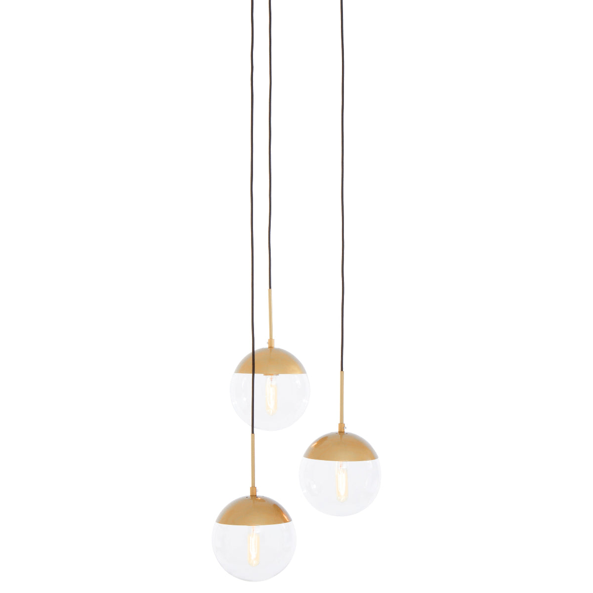 Beaumonde Home Revive Gold Finish 3 Bulb Pendant Light 1