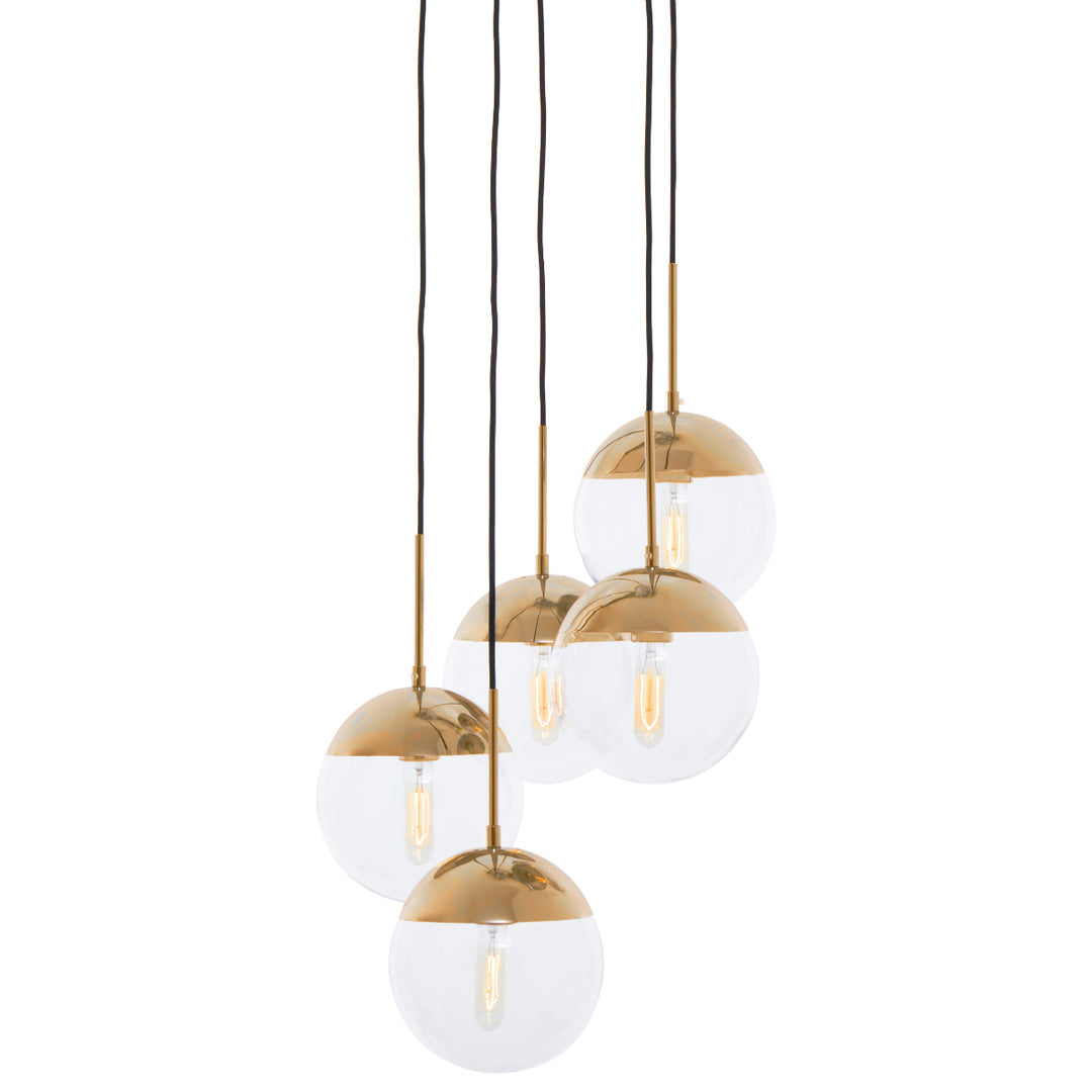 Beaumonde Home Revive Gold Finish Five Pendant Lights 1