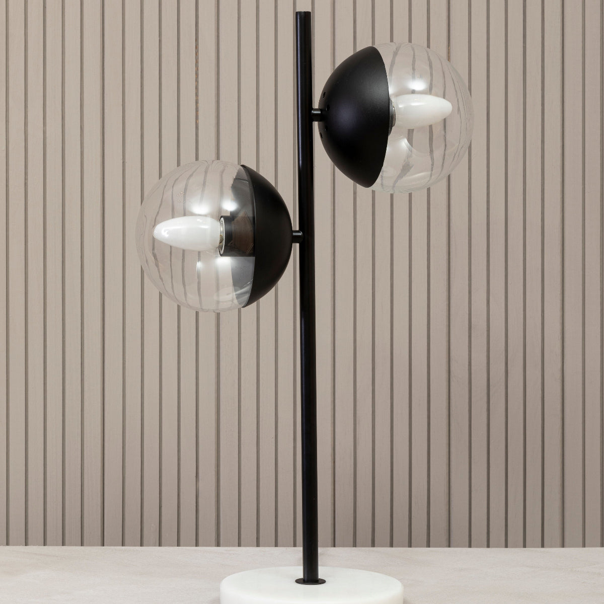 Beaumonde Home Revive Black Finish Metal 2 Light Table Lamp 6