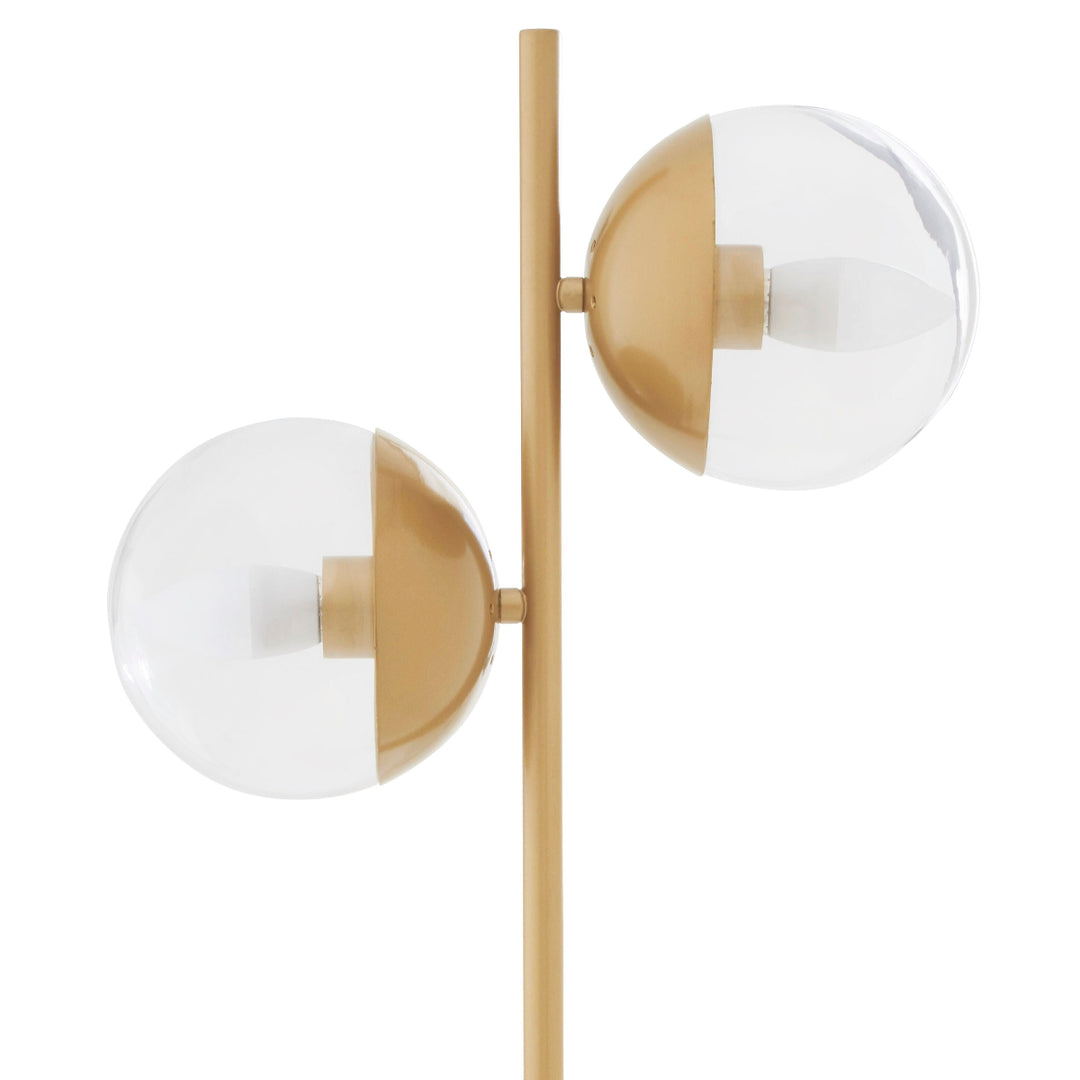 Beaumonde Home Revive Two Light Gold Finish Table Lamp With White Marble Base 1