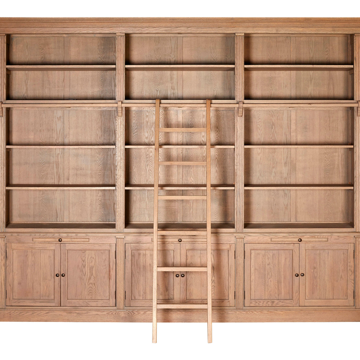 Beaumonde Home Lyon 3 Section Bookcase With Ladder 1