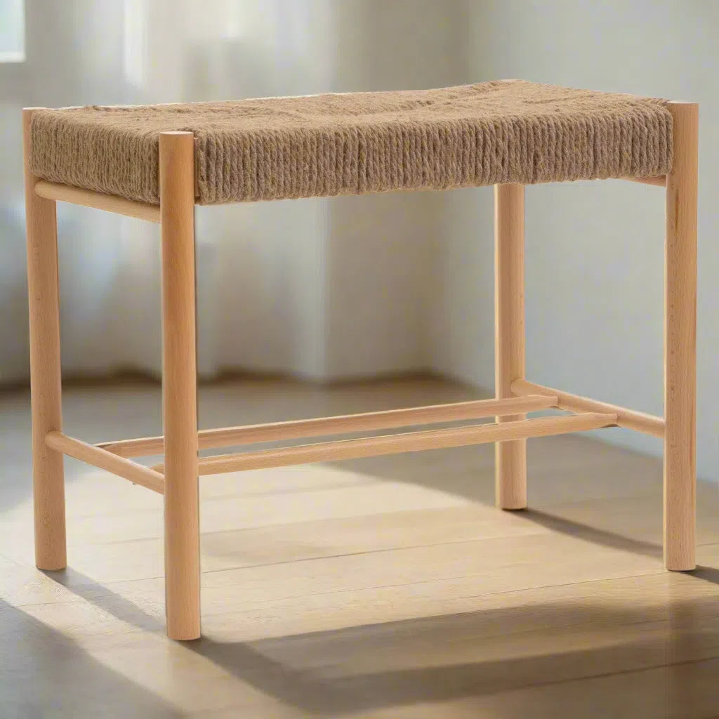 Beaumonde Home Bunder Natural Rope Small Bench-Beaumonde