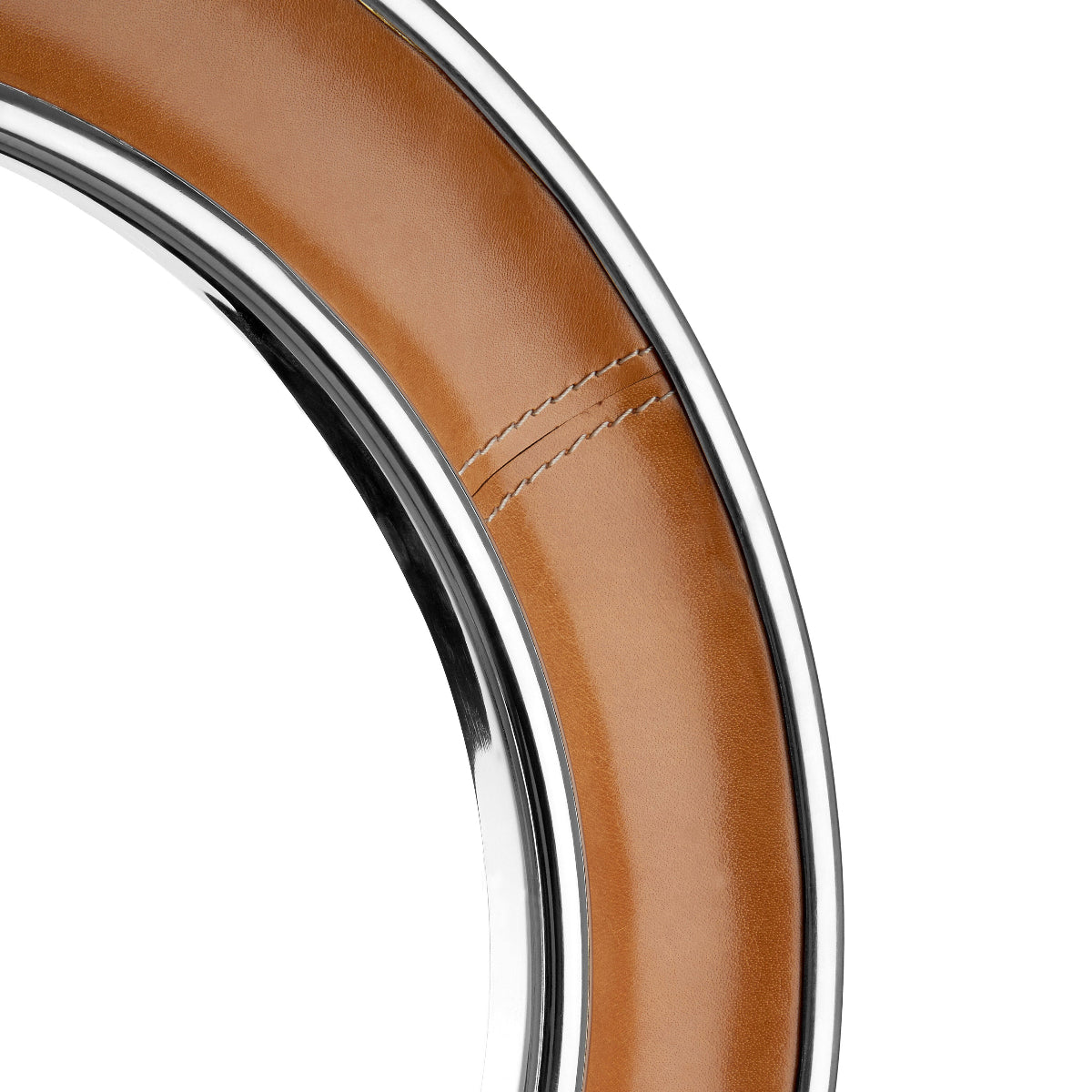 Beaumonde Home Churchill Tan Genuine Leather Wall Mirror 3