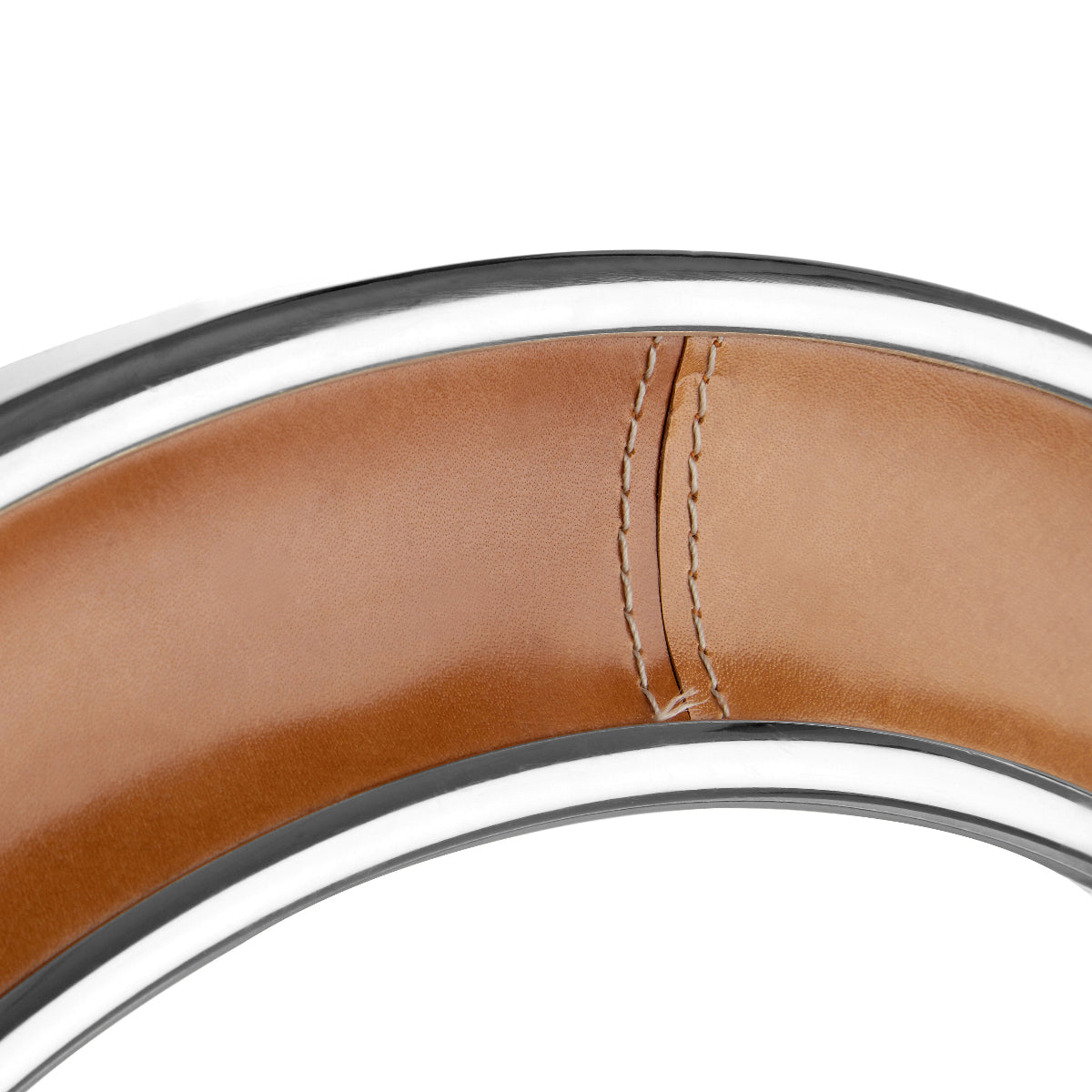 Beaumonde Home Churchill Tan Genuine Leather Wall Mirror 2