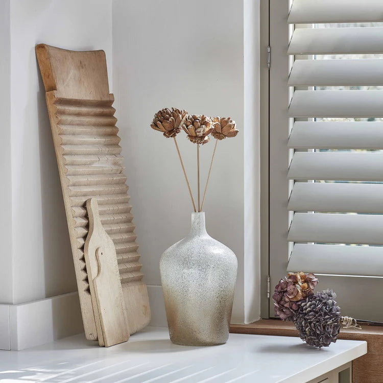 Ivyline Verre Stem Frosted Bottle Vase-Beaumonde