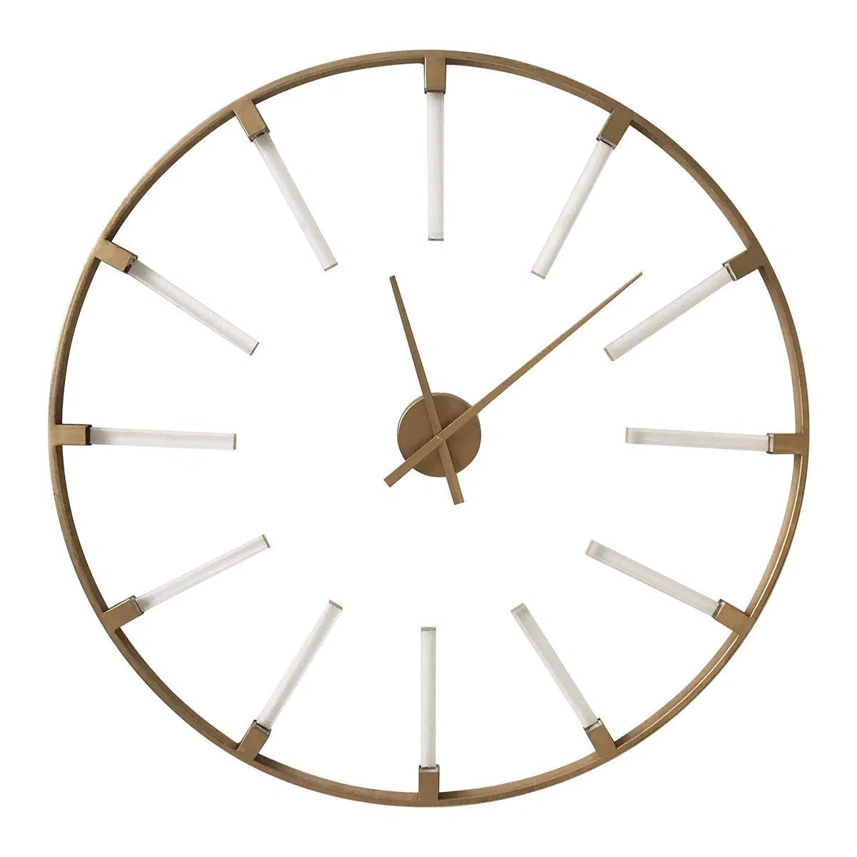 Beaumonde Home Bella Gold Finish Round Wall Clock-Beaumonde