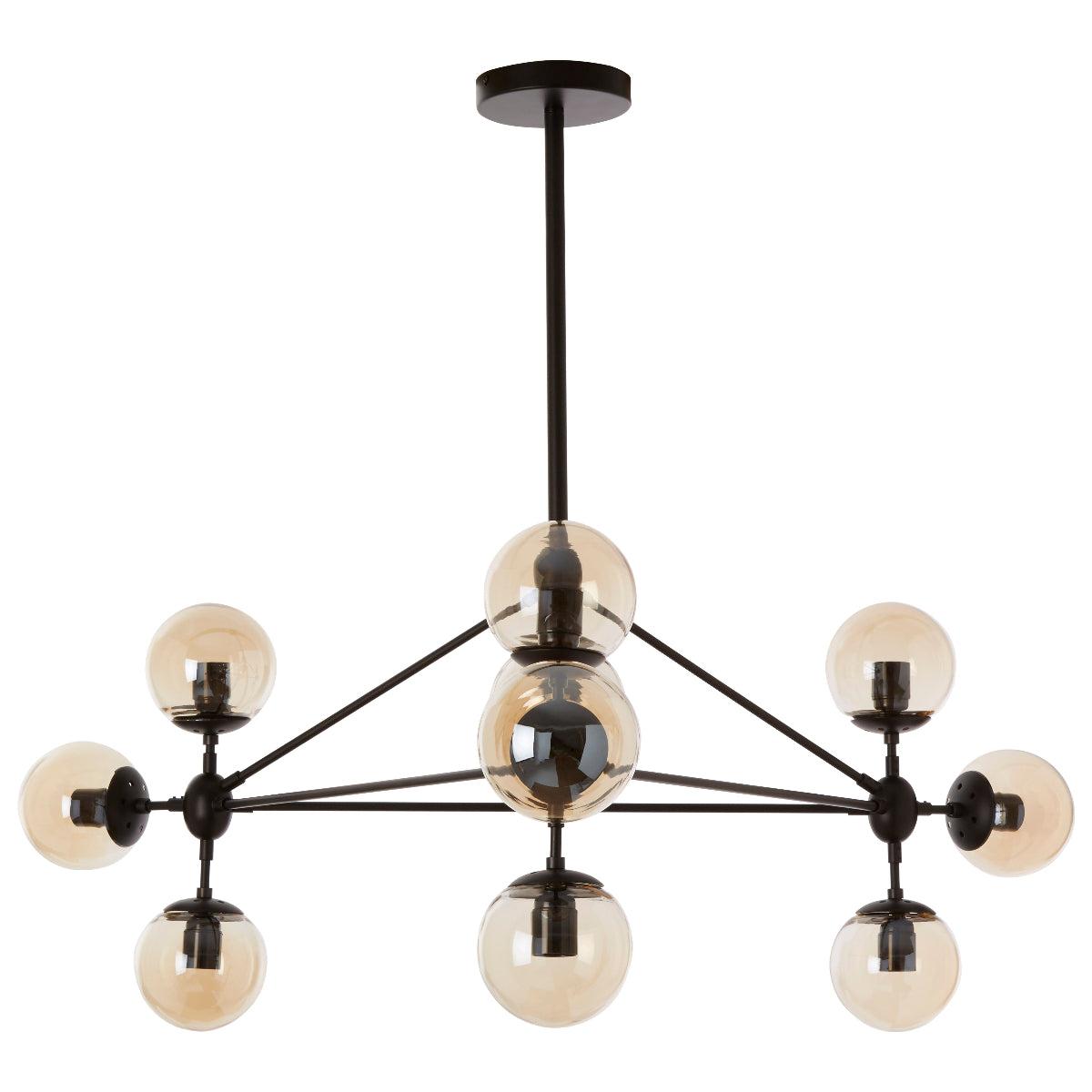 Beaumonde Home Abira 10 Arm Matte Black Pendant Light 1