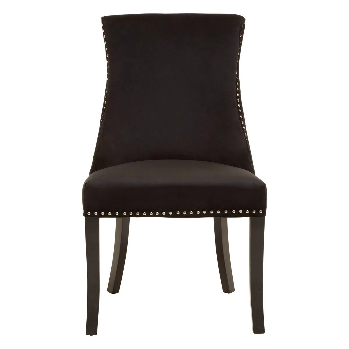 Beaumonde Home Bloomsbury Townhouse Black Velvet Dining Chair-Beaumonde