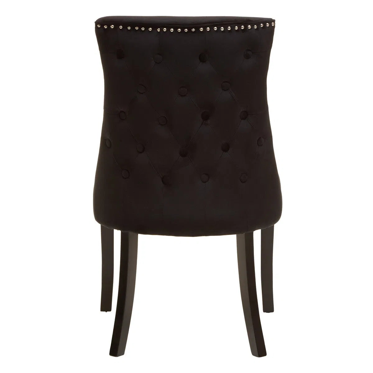 Beaumonde Home Bloomsbury Townhouse Black Velvet Dining Chair-Beaumonde