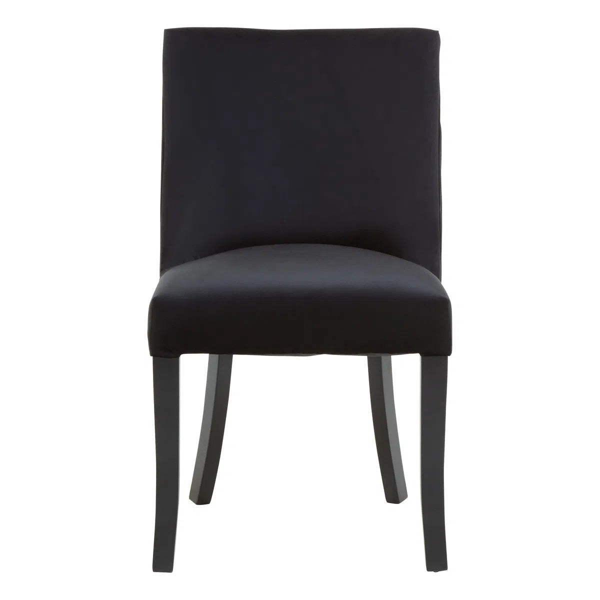 Beaumonde Home Bloomsbury Black Velvet Dining Chair with Black Legs-Beaumonde