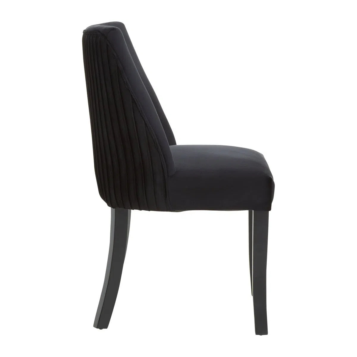 Beaumonde Home Bloomsbury Black Velvet Dining Chair with Black Legs-Beaumonde