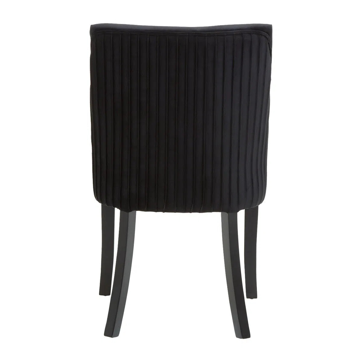 Beaumonde Home Bloomsbury Black Velvet Dining Chair with Black Legs-Beaumonde