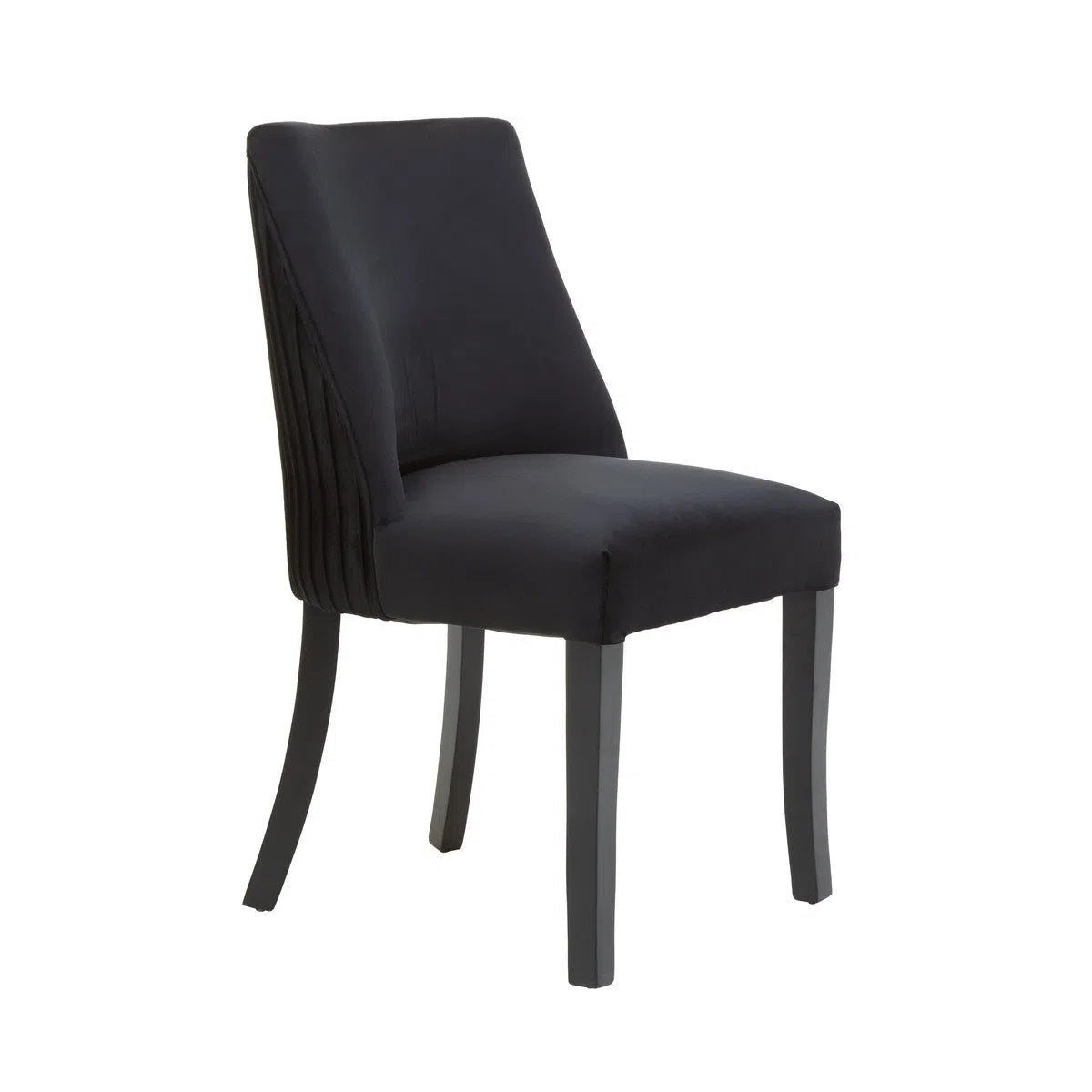 Beaumonde Home Bloomsbury Black Velvet Dining Chair with Black Legs-Beaumonde