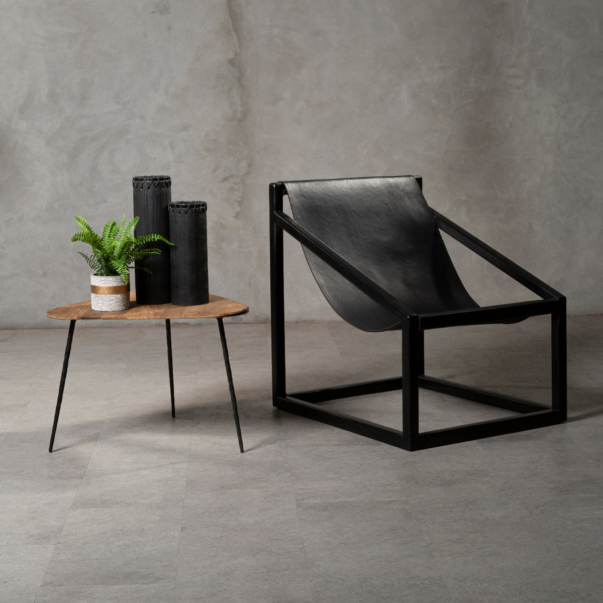 Beaumonde Home Kendari Black Cubic Frame Chair 4