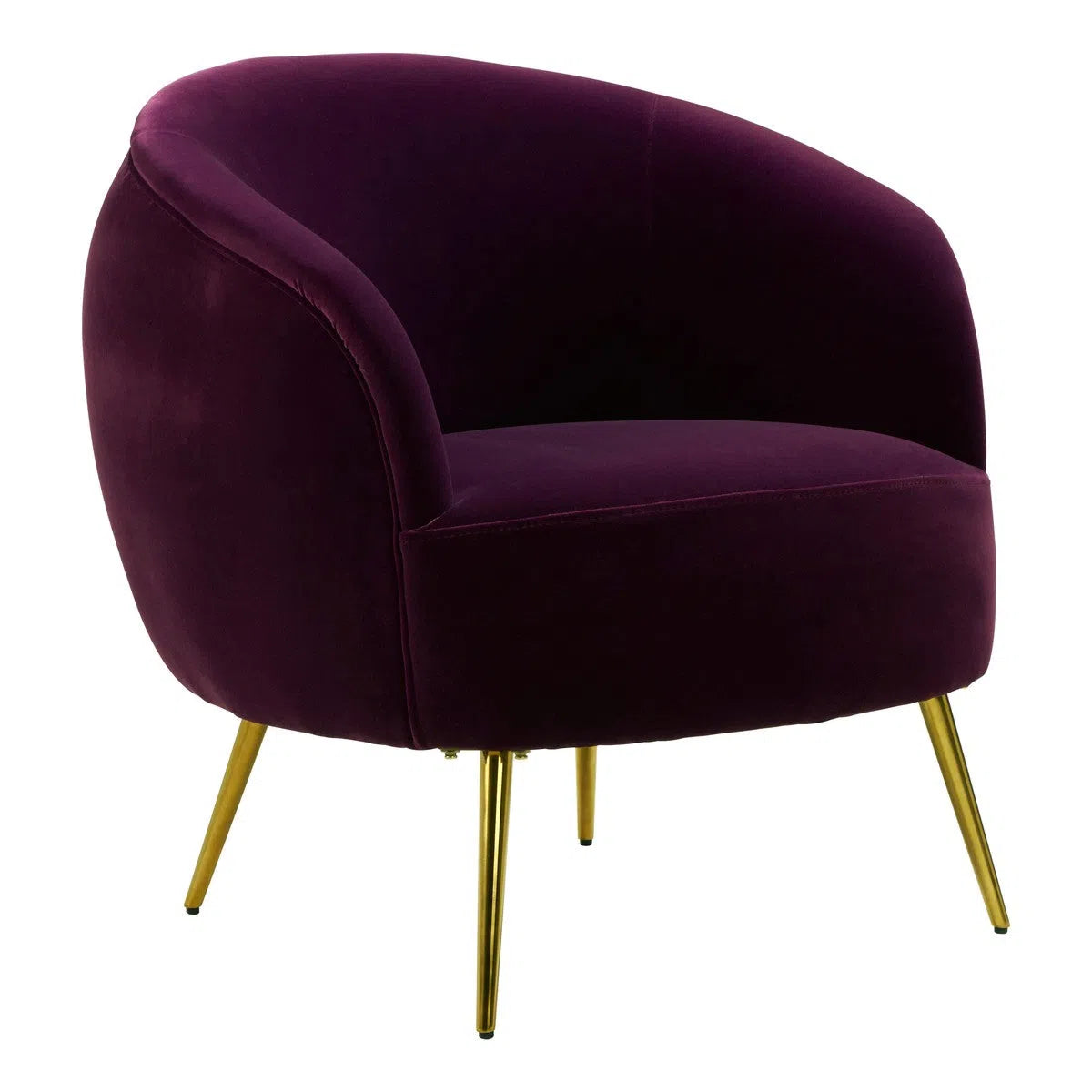 Beaumonde Home Brooklyn Purple Velvet Armchair-Beaumonde