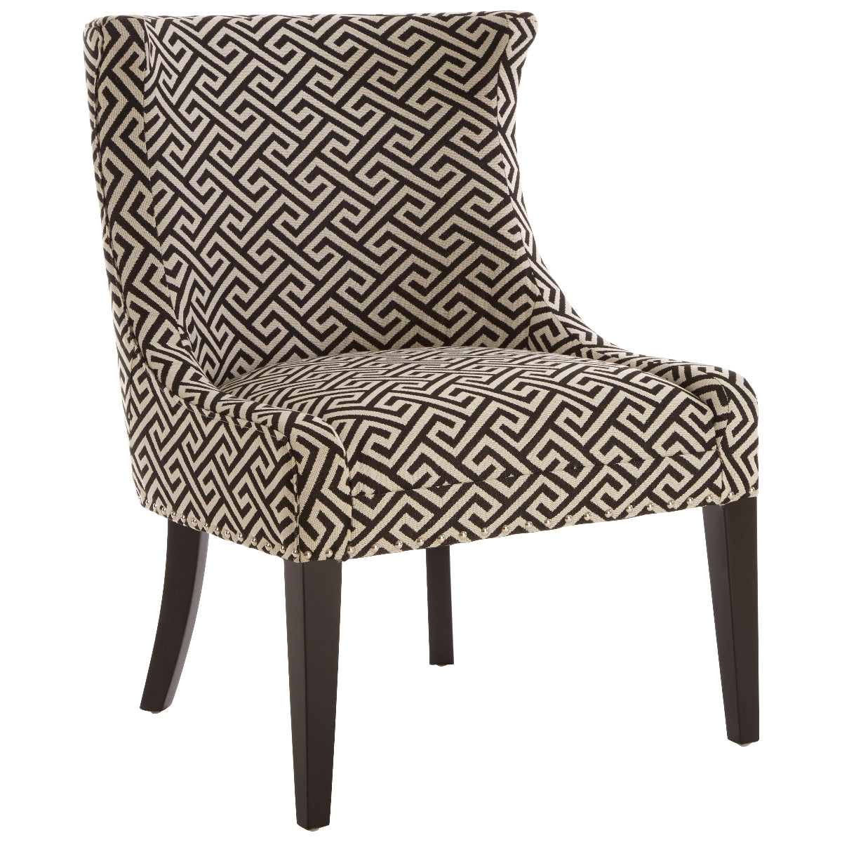 Beaumonde Home Regents Park Greek Key Design Wingback Lounge Chair 1