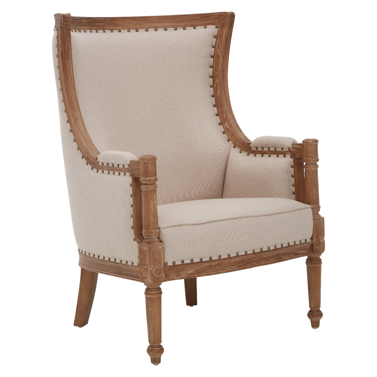 Beaumonde Home Cabra High Back Cream Chair 1