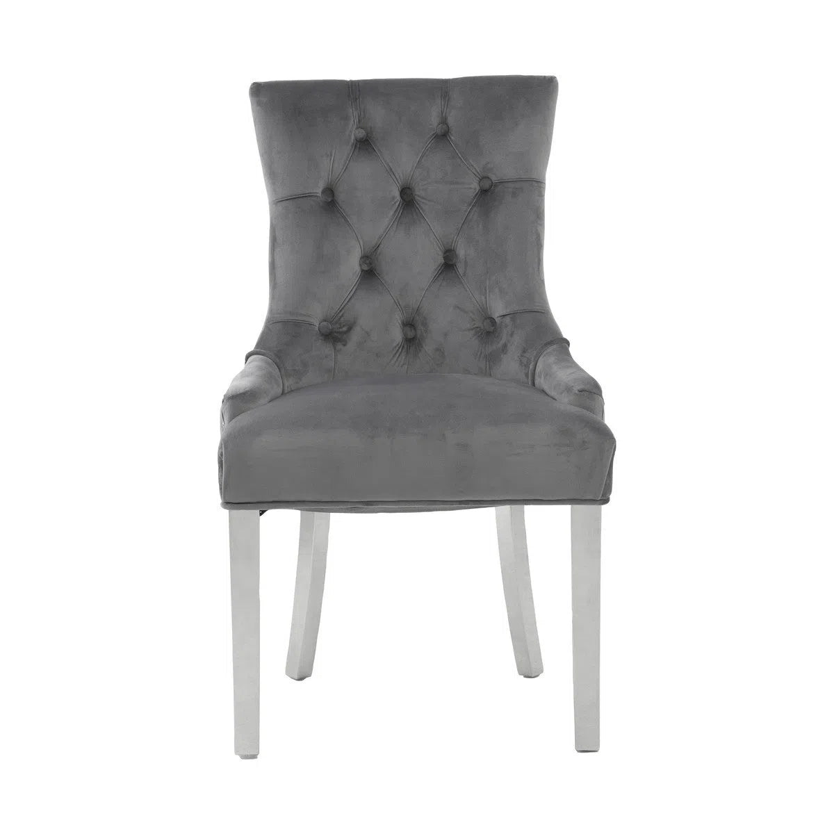Beaumonde Home Berkeley Grey Velvet Dining Chair-Beaumonde
