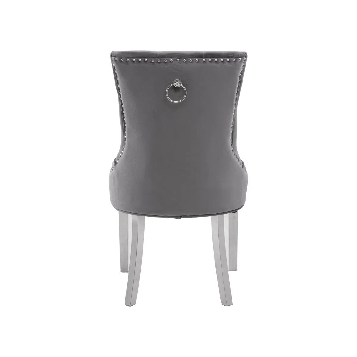 Beaumonde Home Berkeley Grey Velvet Dining Chair-Beaumonde