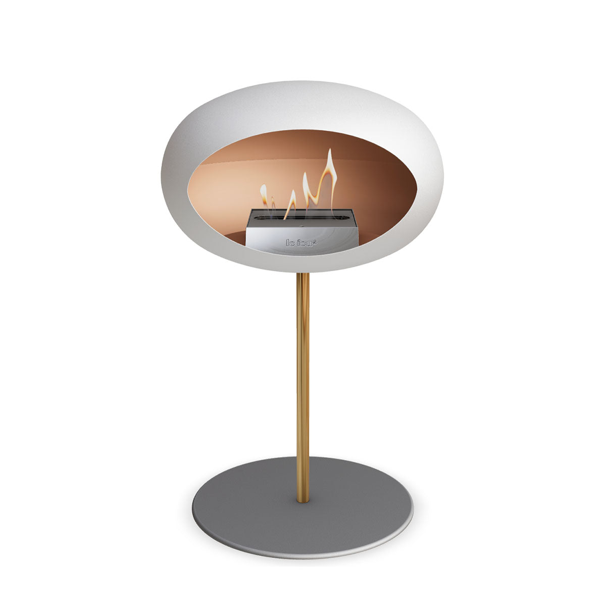 Le Feu Ground Steel Low - White - 25mm Pole Width