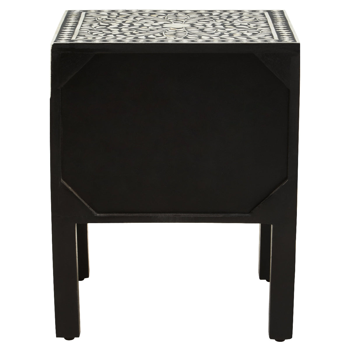 Beaumonde Home Fusion 2 Drawer Side Table With Bone Inlay 9