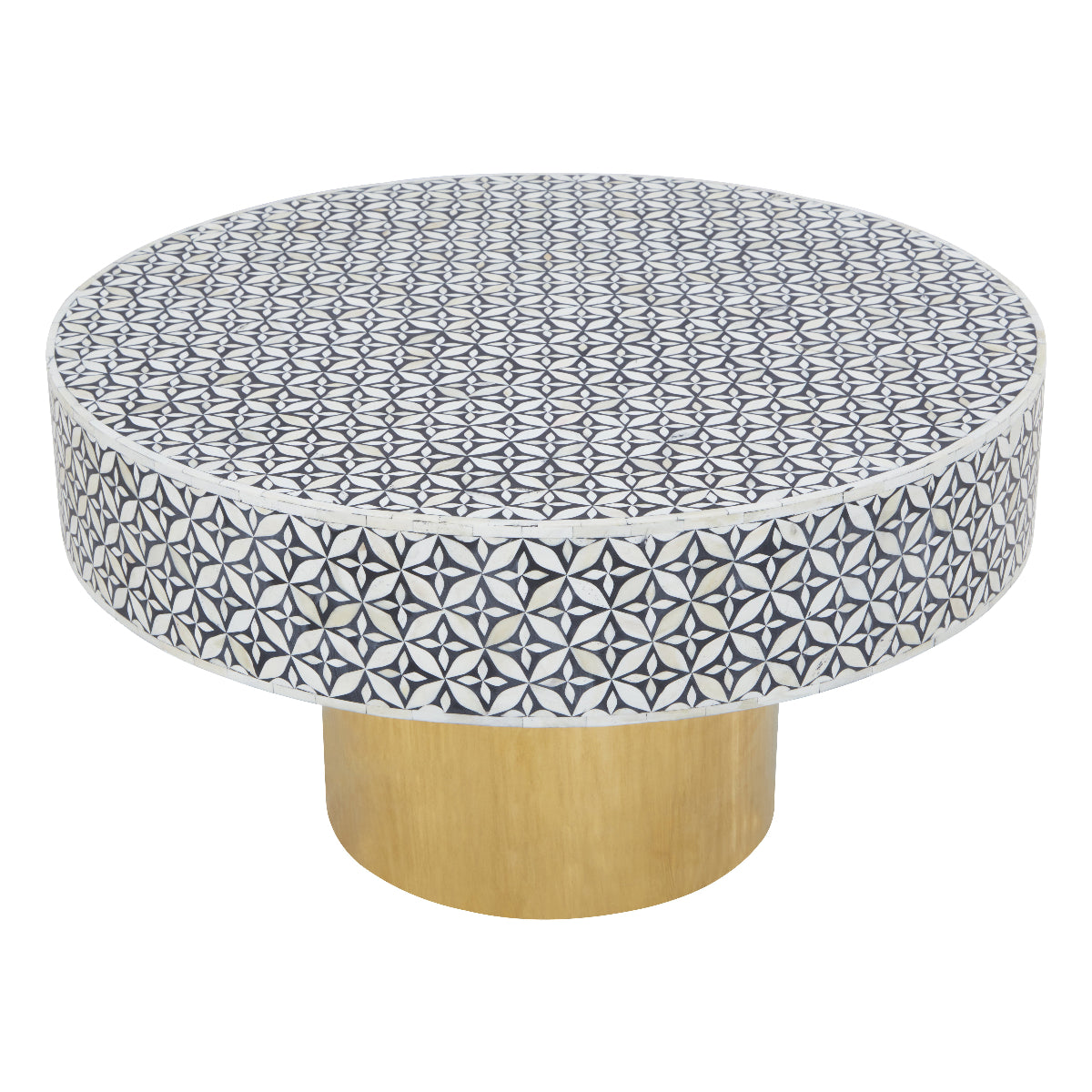 Beaumonde Home Fusion Round Coffee Table With Gold Base 10