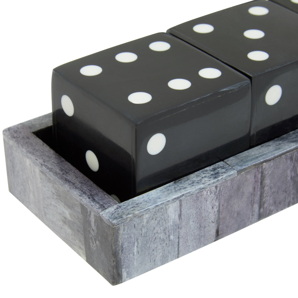 Beaumonde Home Churchill Games Grey Bone Dice Set With Black Dice 3