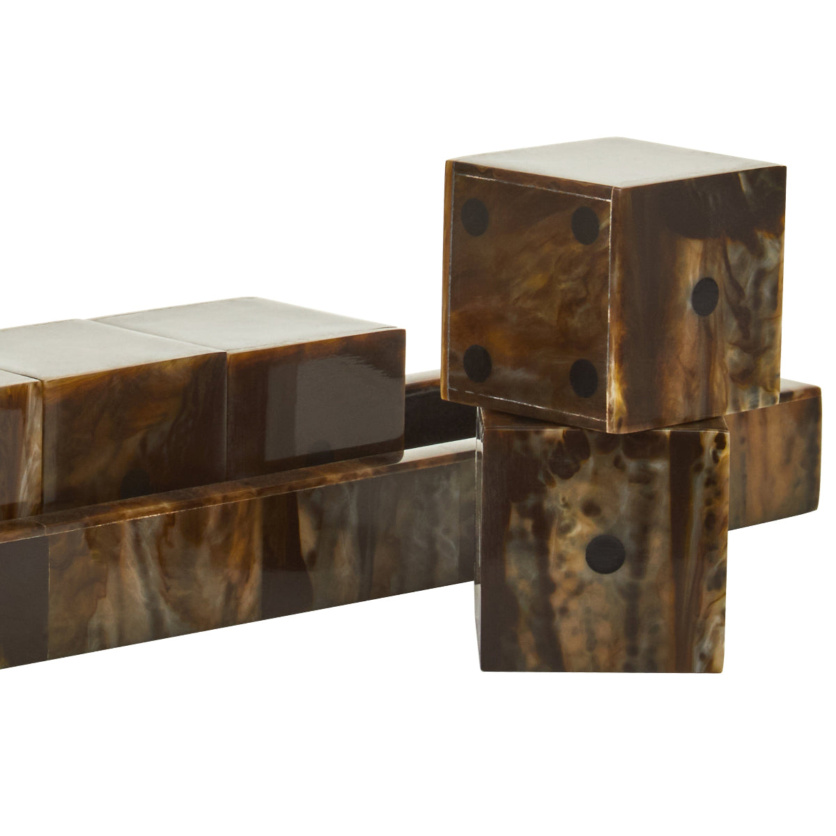 Beaumonde Home Churchill Games Brown And Black Finish Five Dice Set 11