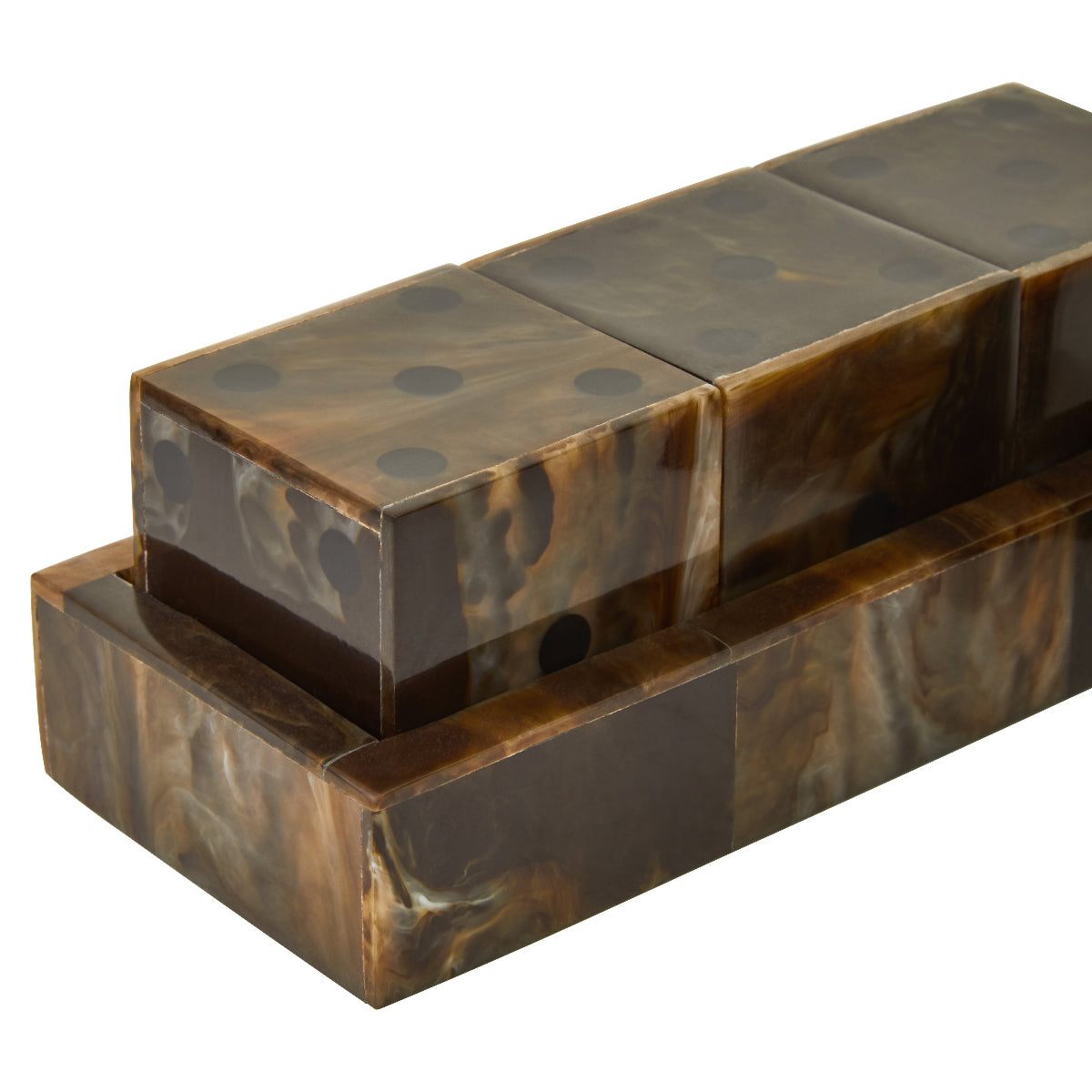Beaumonde Home Churchill Games Brown And Black Finish Five Dice Set 10