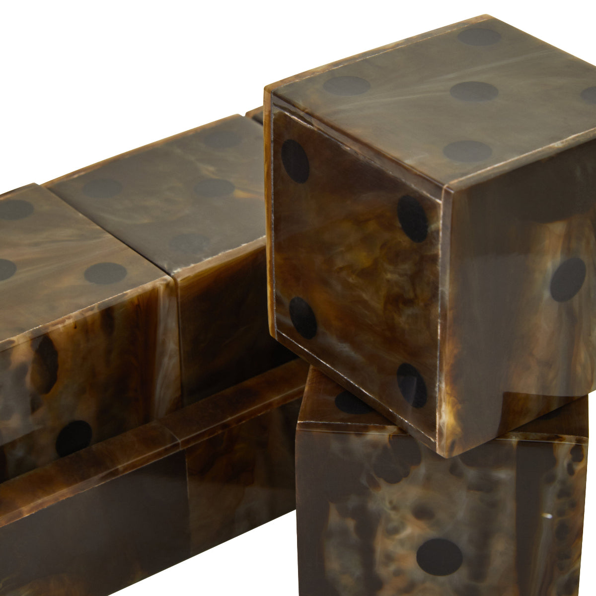 Beaumonde Home Churchill Games Brown And Black Finish Five Dice Set 9
