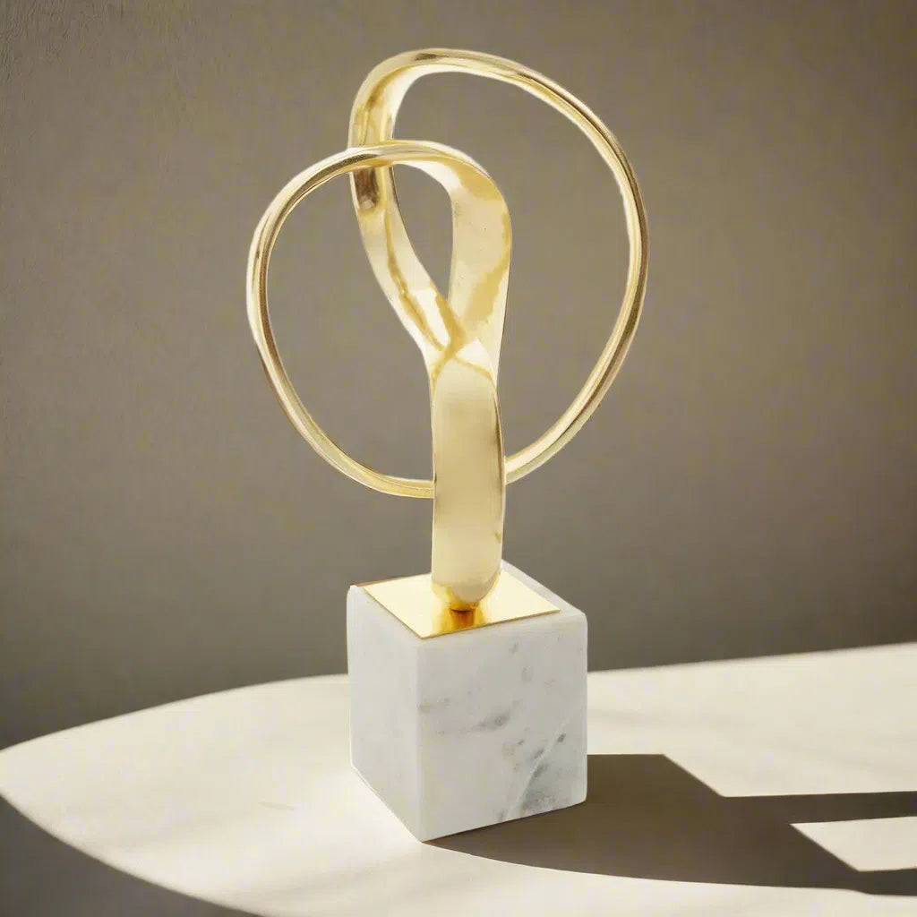 Beaumonde Home Mirano Gold Finish Knot Sculpture-Beaumonde
