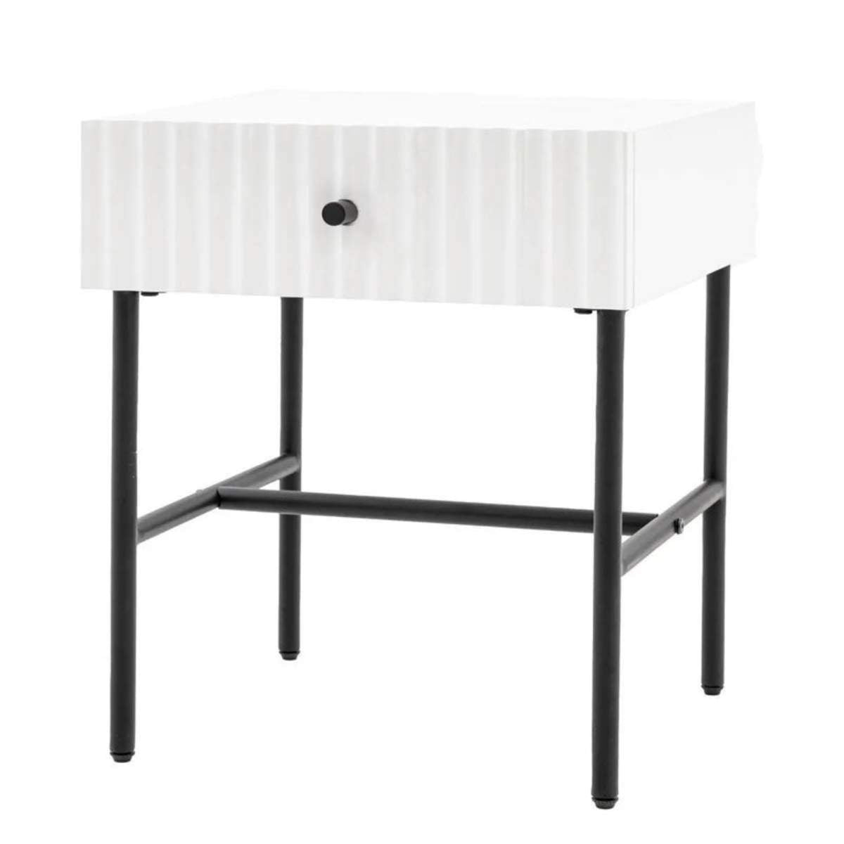 Gallery Direct Buckhurst 1 Drawer Bedside White 400x400x500mm