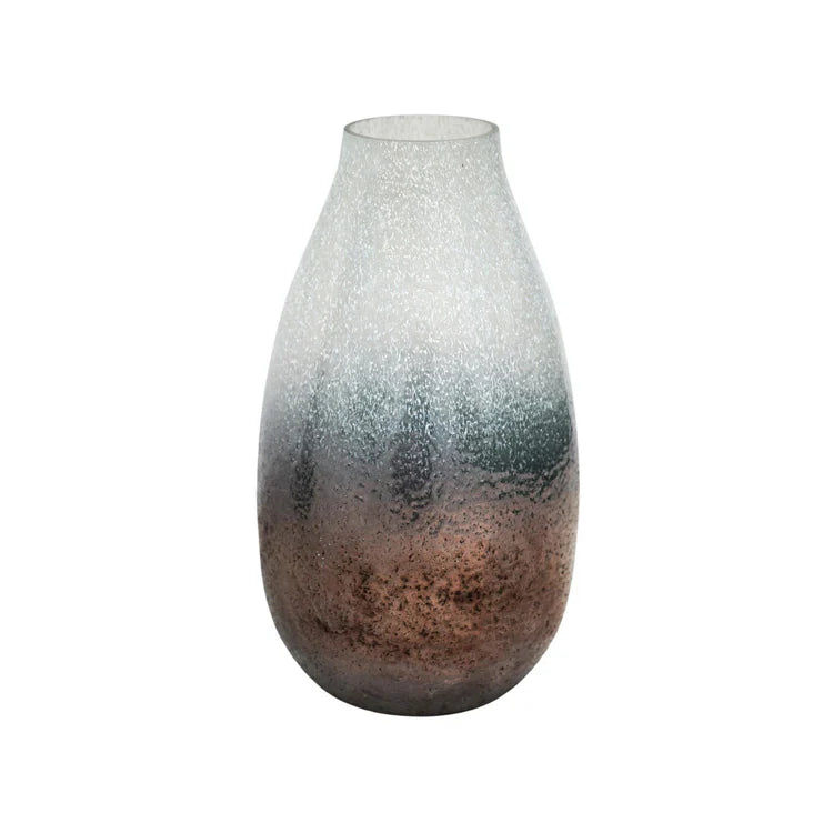 Ivyline Verre Snowdrop Atlantic Frosted Vase-Beaumonde