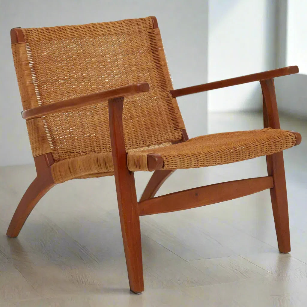 Beaumonde Home Jairo Woven Chair In Brown Natural Rattan-Beaumonde