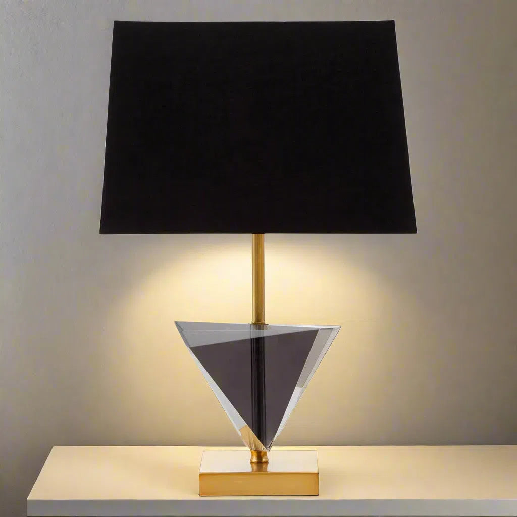 Beaumonde Home Halina Gold Smoked Crystal Table Lamp-Beaumonde